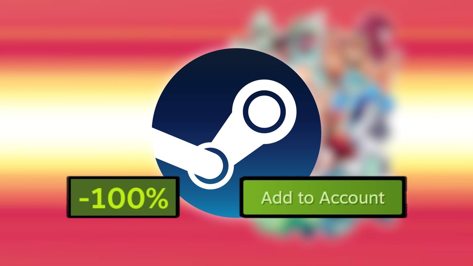 Steam logo, -100% banner and Add to Account button with an image of Gravity Circuit in the background