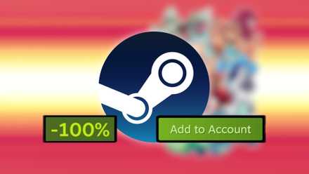 Steam's logo, -100% banner, and Add to Account button with an image of Gravity Circuit in the background