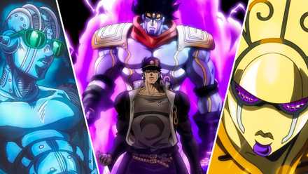 Image of Stone Free, Star Platinum, and Golden Experience