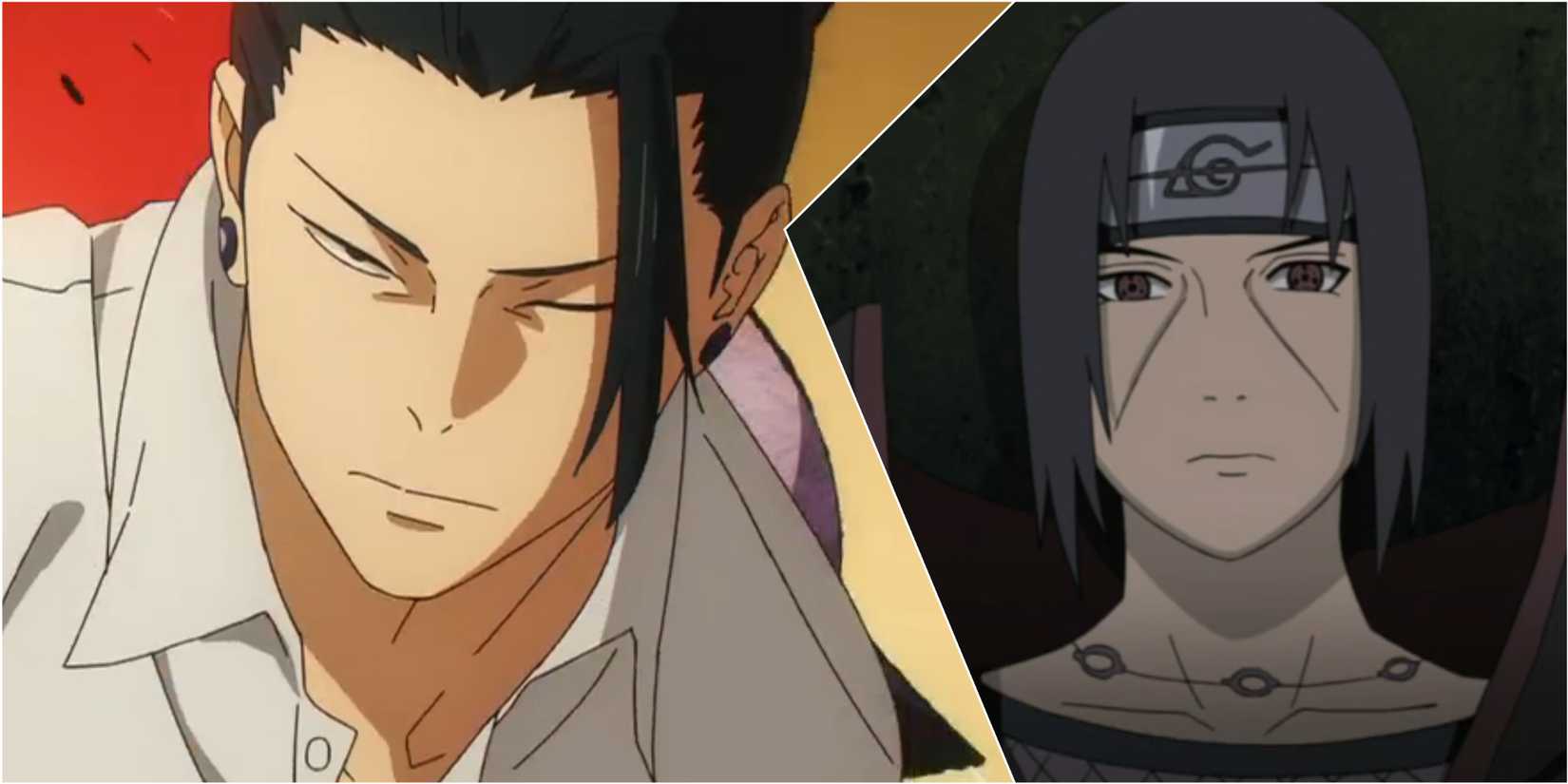 Jujutsu Kaisen Suguru Geto and his ability during mock fight with Gojo in from Season 2 and Naruto Shippuden Itachi Uchiha during the battle of brothers arc from Episode 136