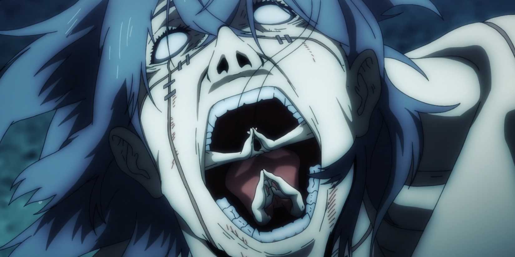 Mahito's Domain Expansion, Self Embodiment of Perfection, is activated during a battle.