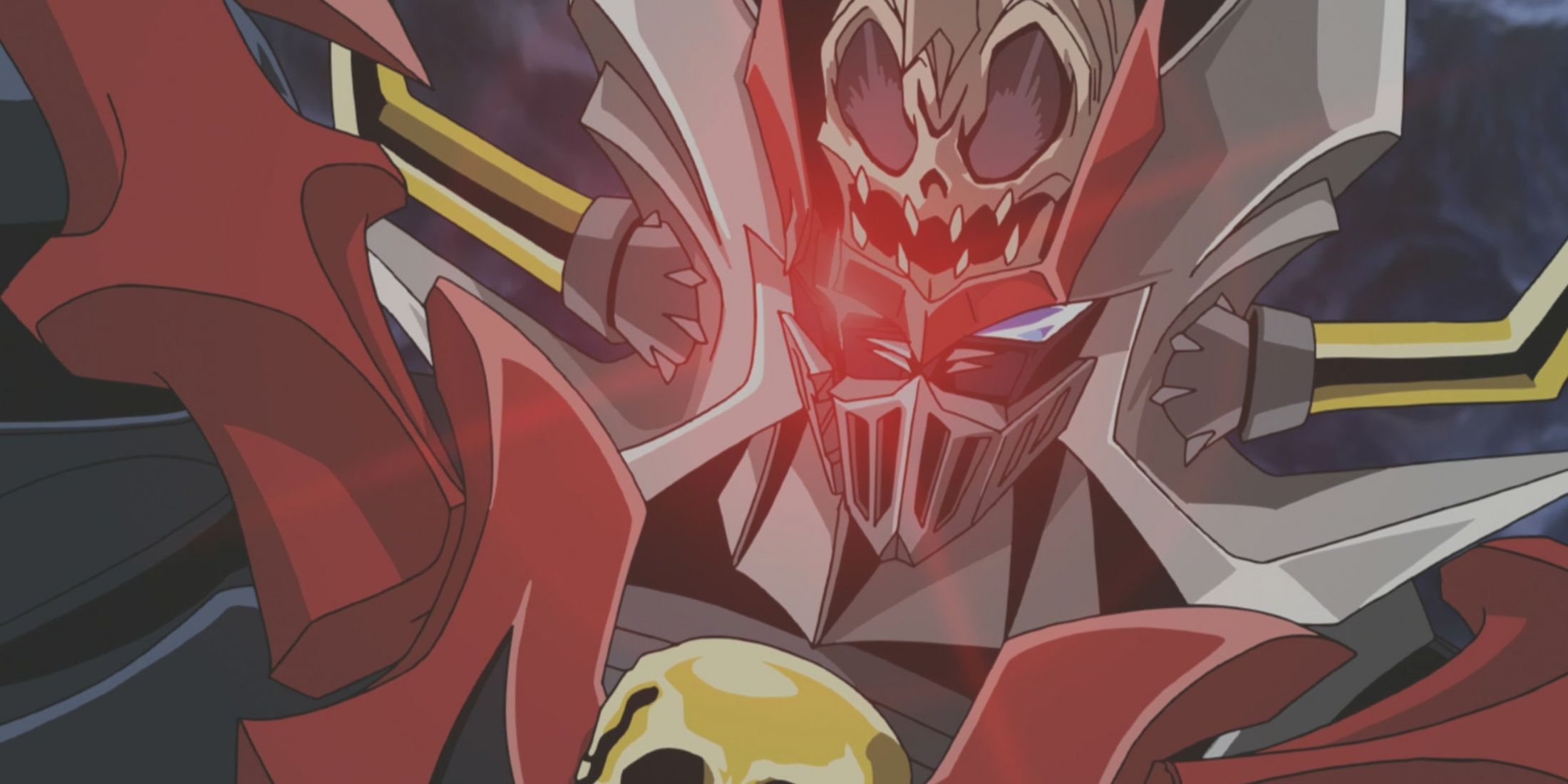 Mazinkaiser SKL activates for battle, with its right eye turning bright red.