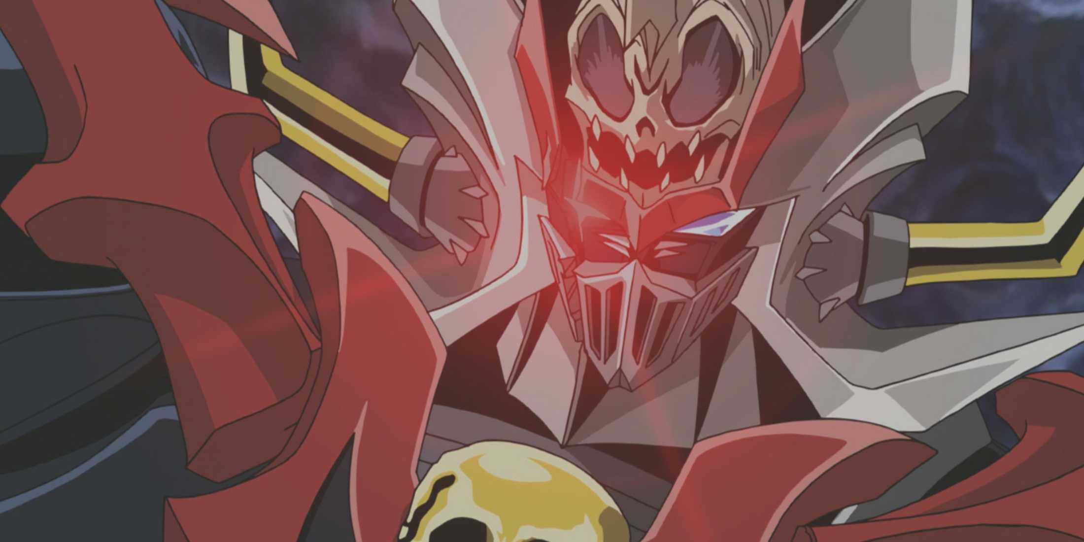 Mazinkaiser SKL activates for battle, with its right eye turning bright red.