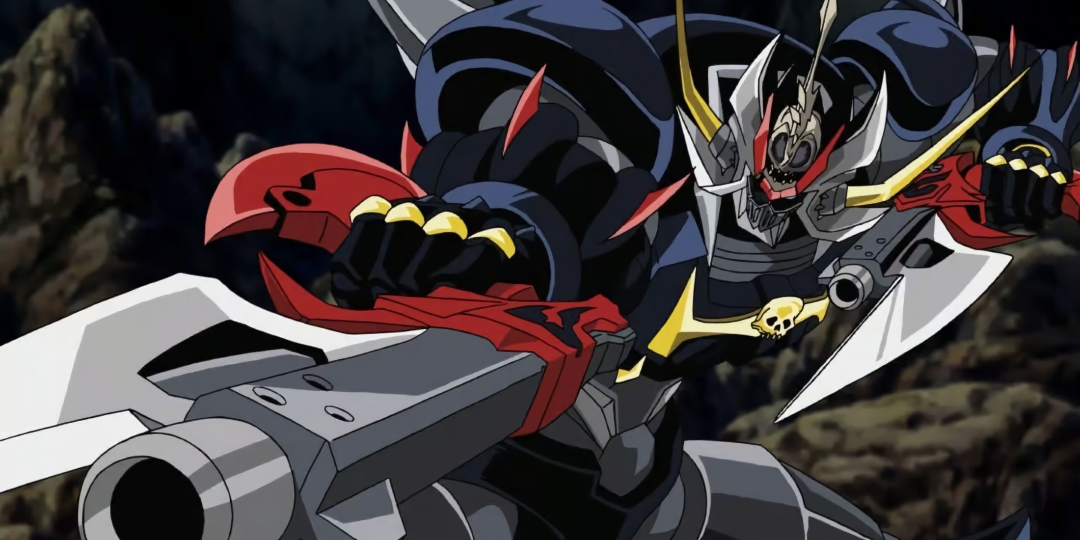 Mazinkaiser SKL pointing his guns at an opponent during a battle.