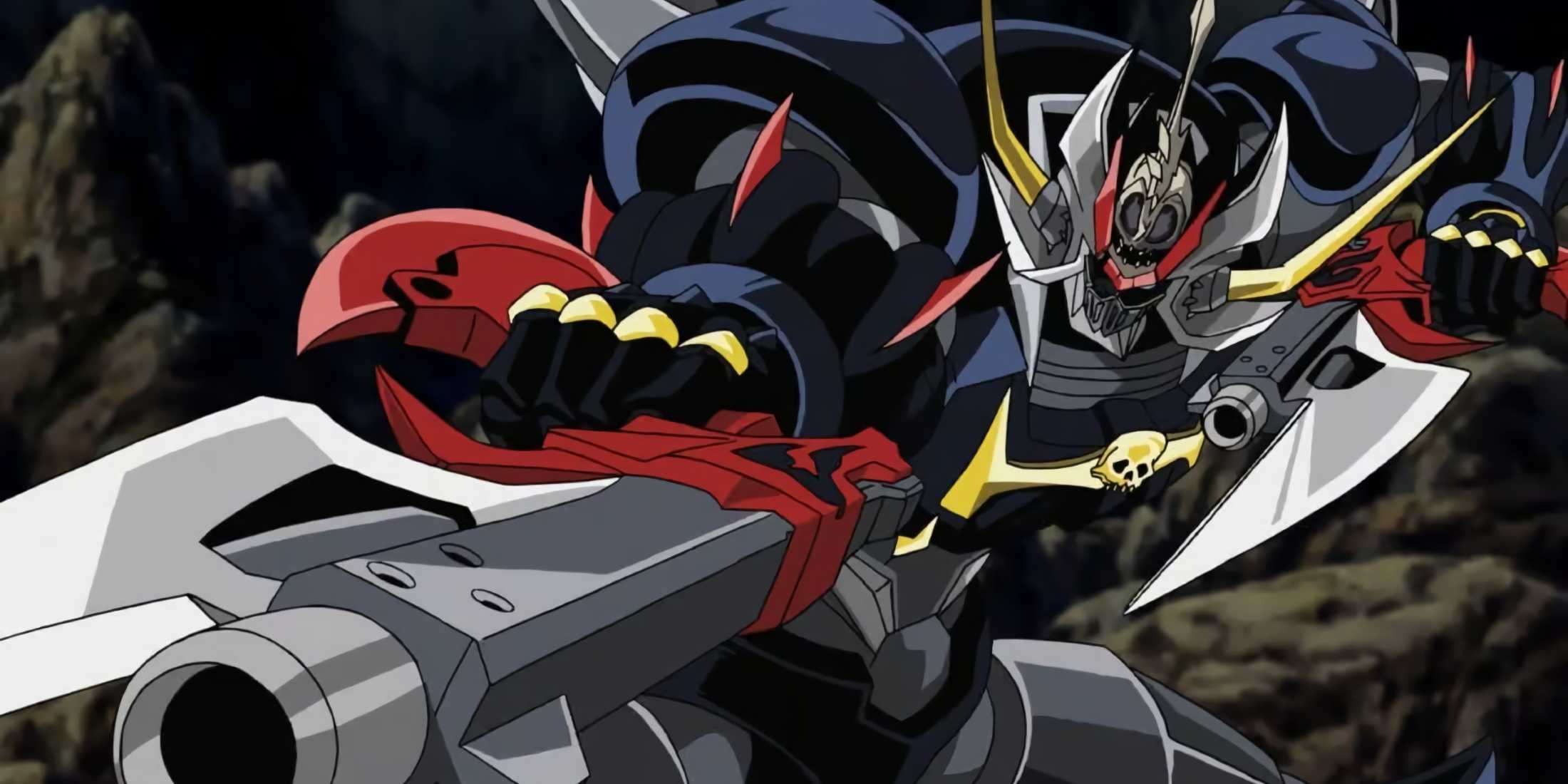 Mazinkaiser SKL pointing his guns at an opponent during a battle.