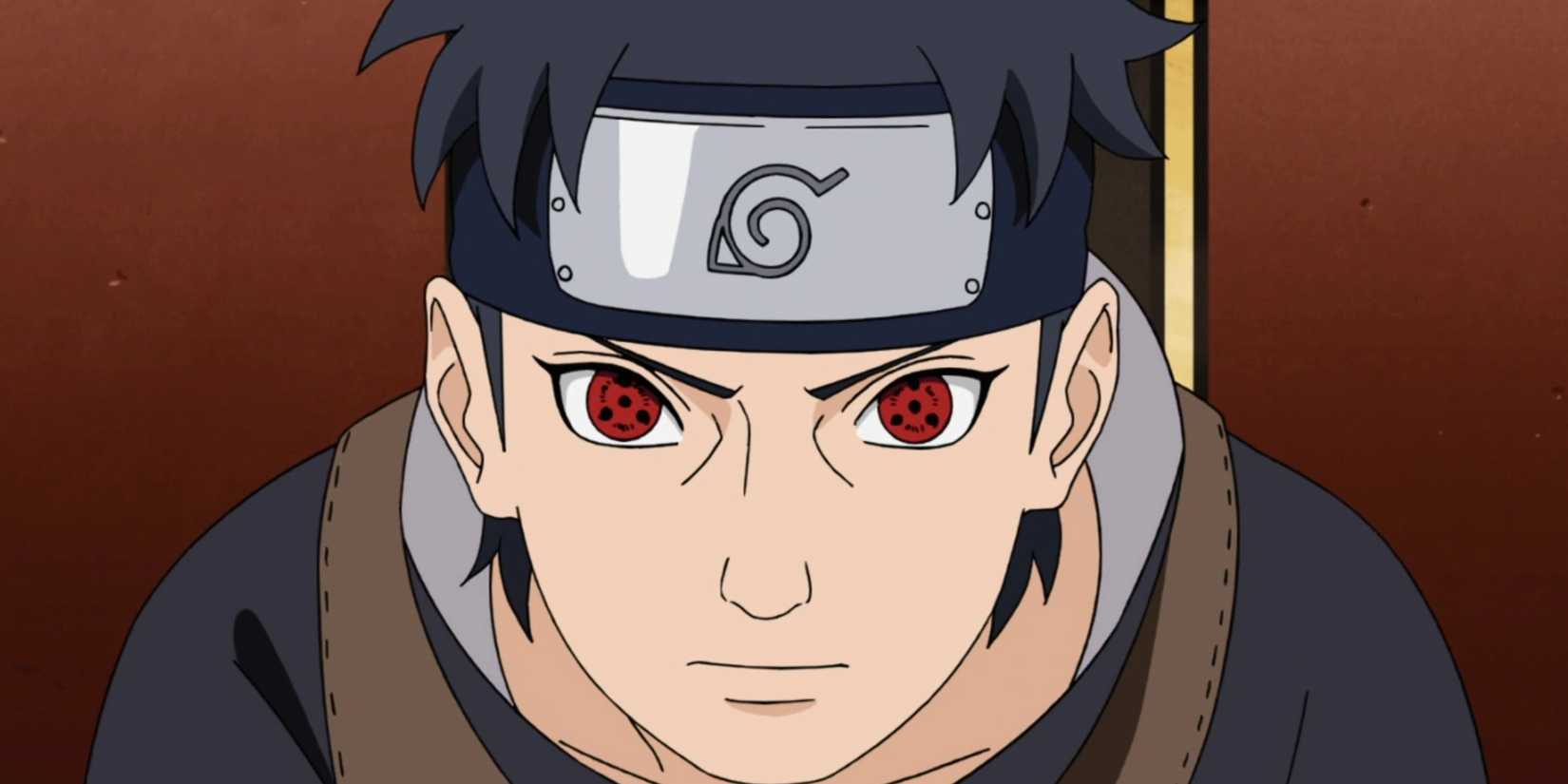 Shisui activates his Sharingan in Naruto: Shippuden.