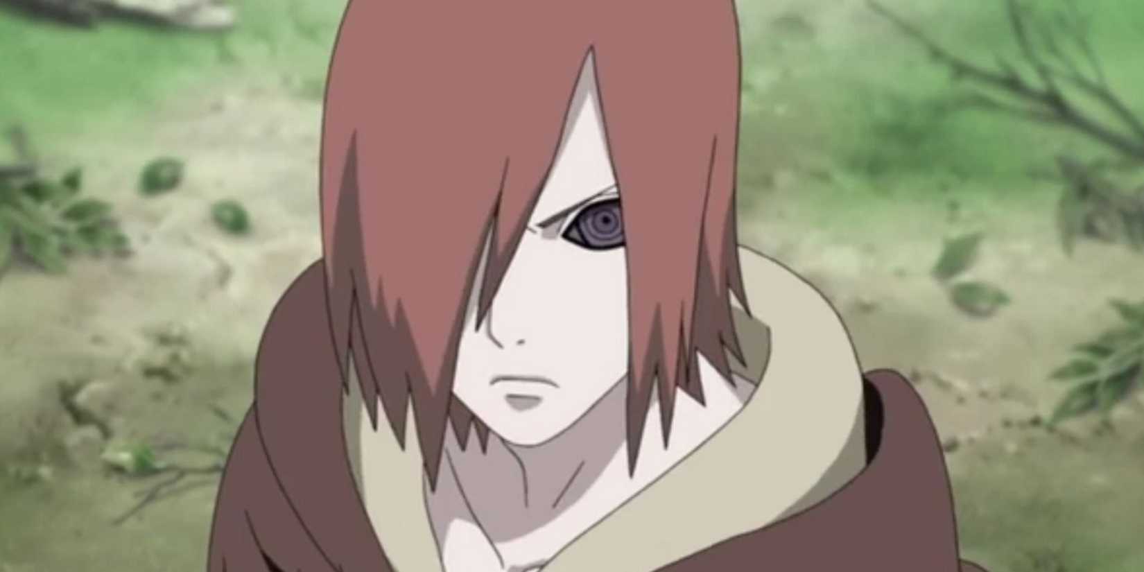 Edo Tensei Nagato stares at Naruto and Killer B in Naruto: Shippuden.