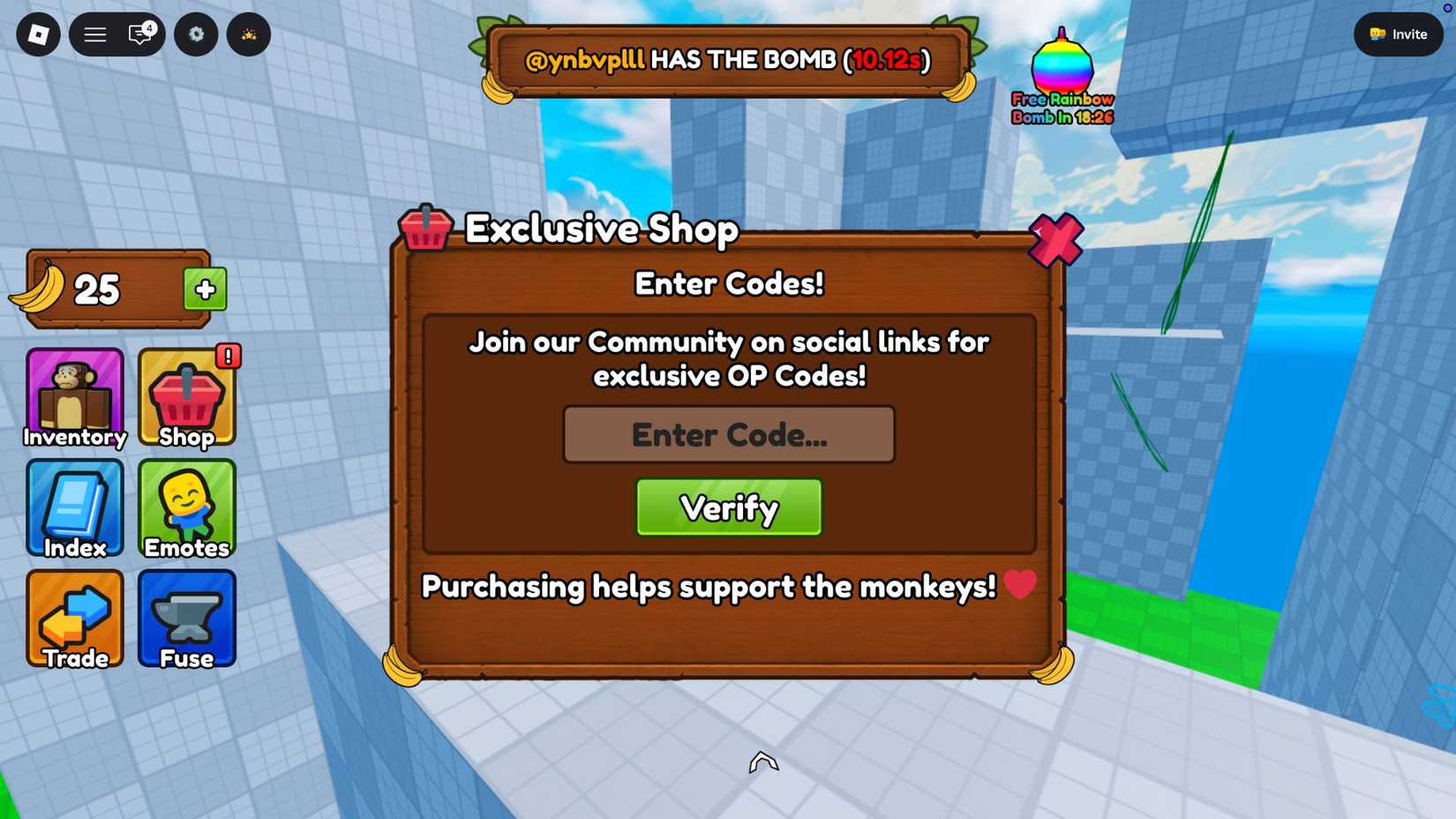 Monkey Bomb Tag - Code Tab