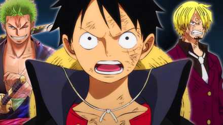 Image of the Straw Hat Monster Trio preparing for big Elbaf power-ups