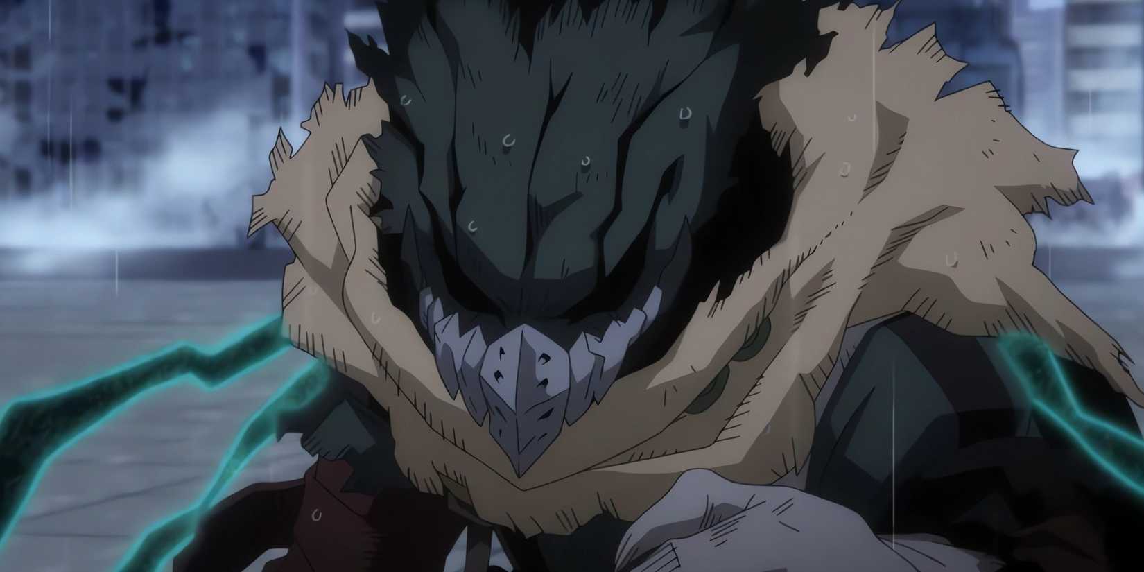 Dark Izuku in a tattered suit from mha