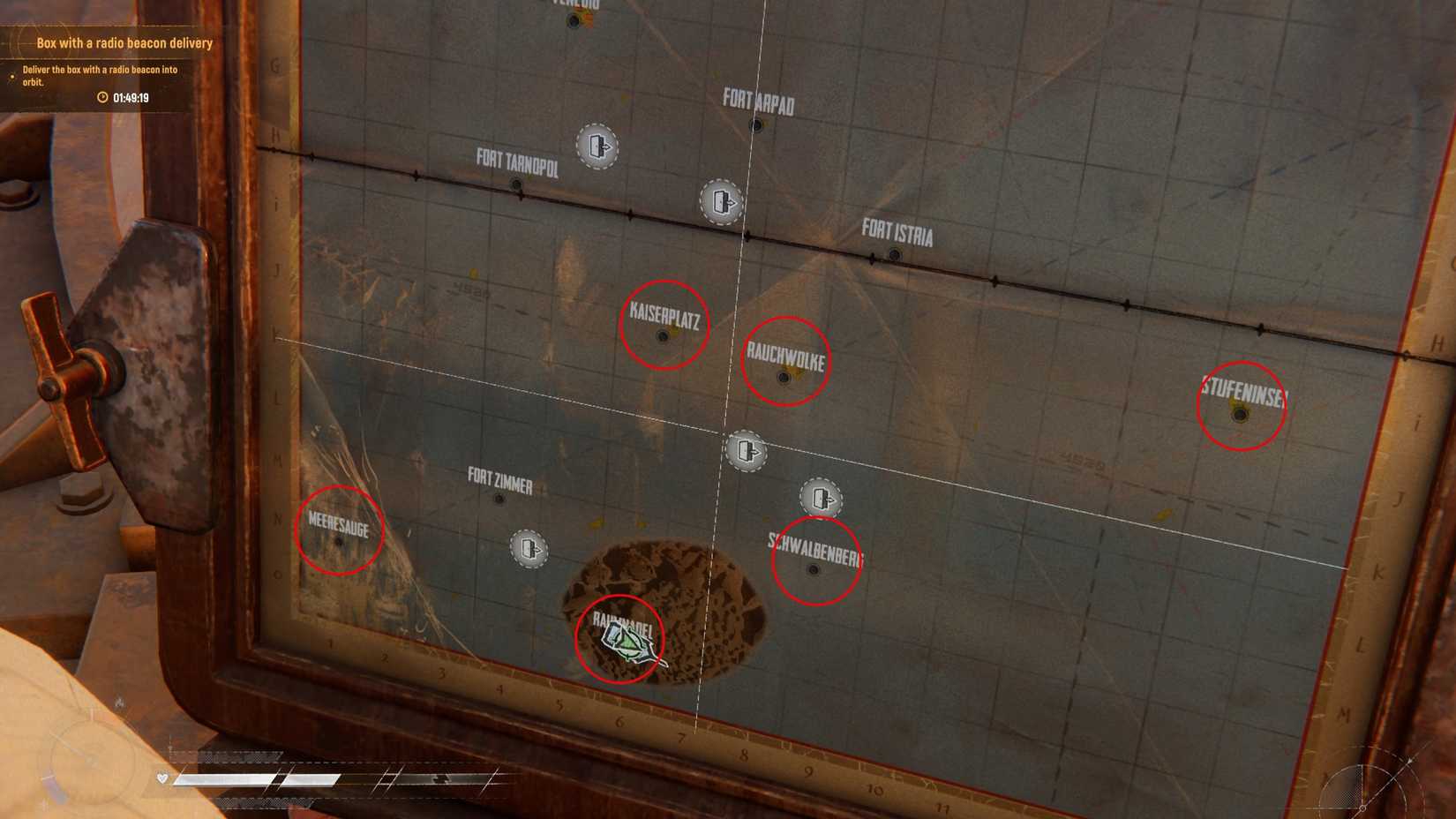 Location of Sand Raiders of Sophie radio beacons