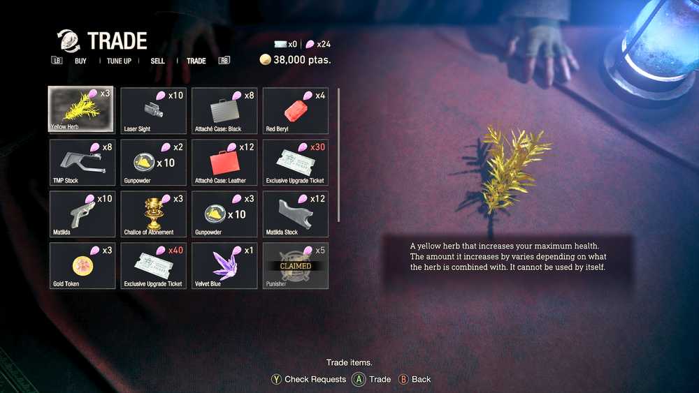 the yellow herb you can buy from the merchant in the remake of resident evil 4.