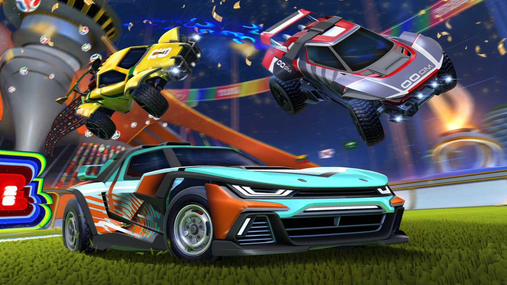 image showing three sports car in rocket league.