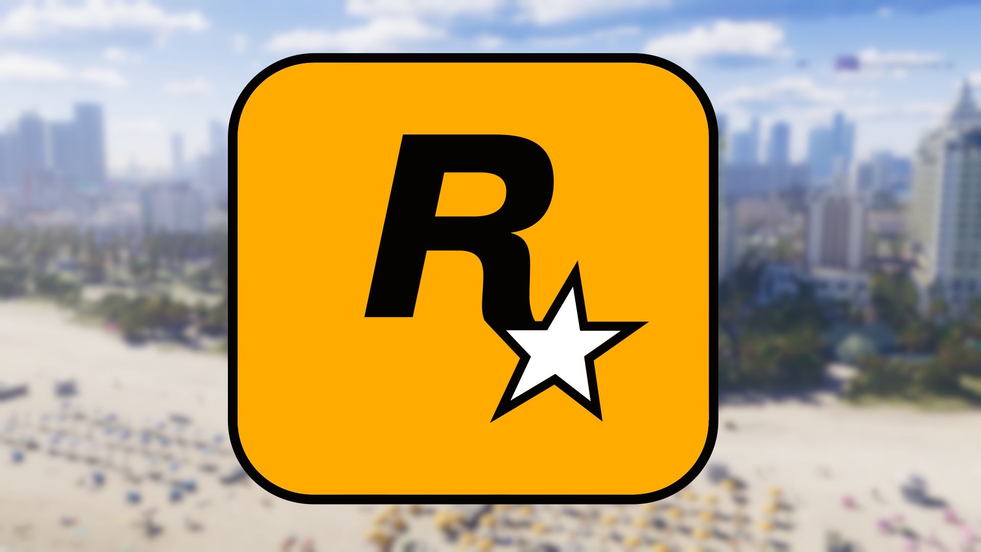 Rockstar logo against a blurred image of GTA 6