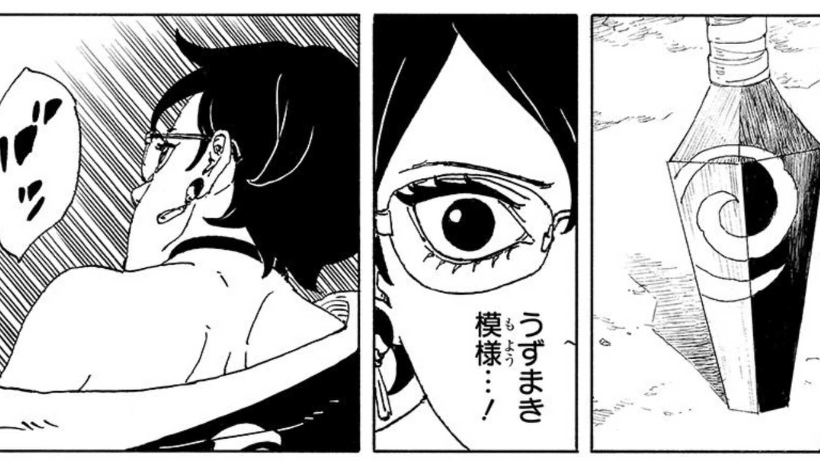 sarada uchiha Kunai Uzumaki marking Boruto