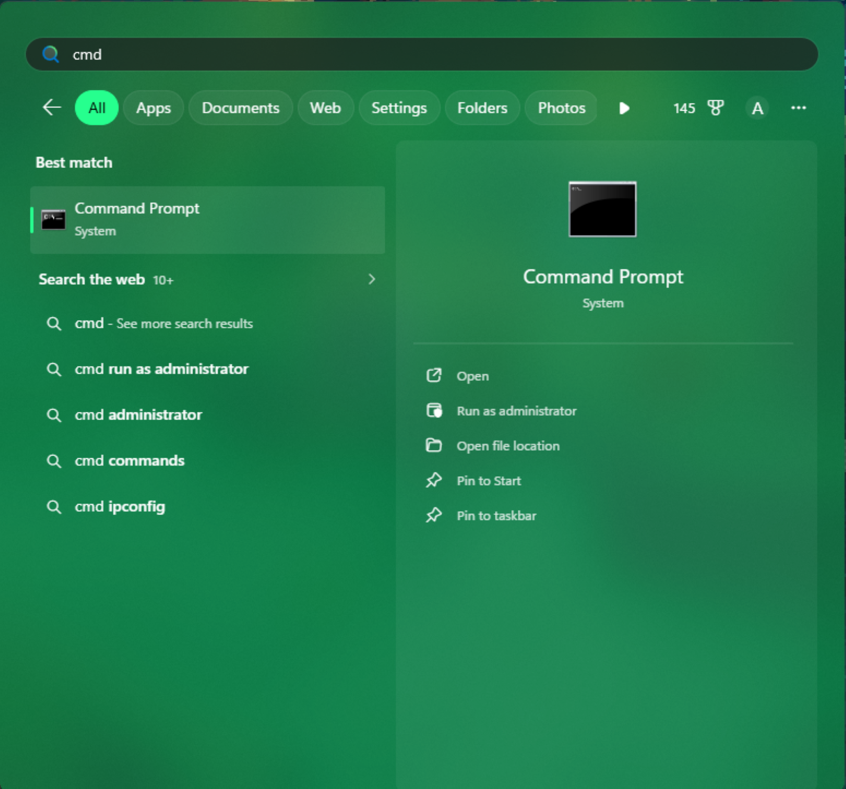 search for command prompt