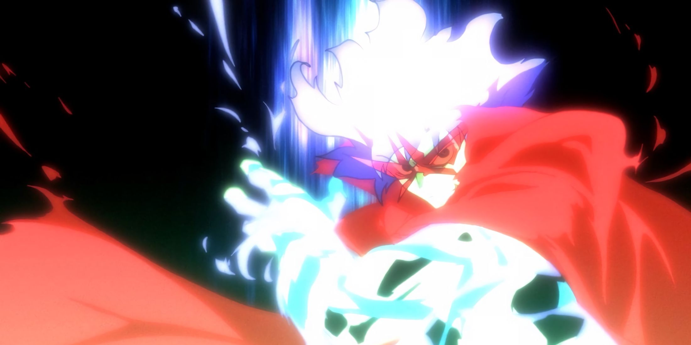 Simon's consciousness fuses with Gurren Lagann during the final battle.