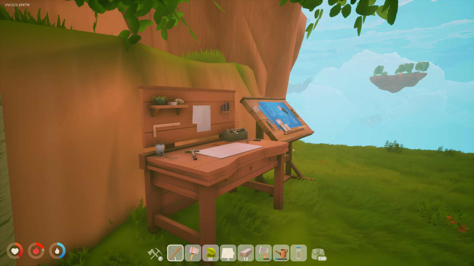 solarpunk crafting and research tables