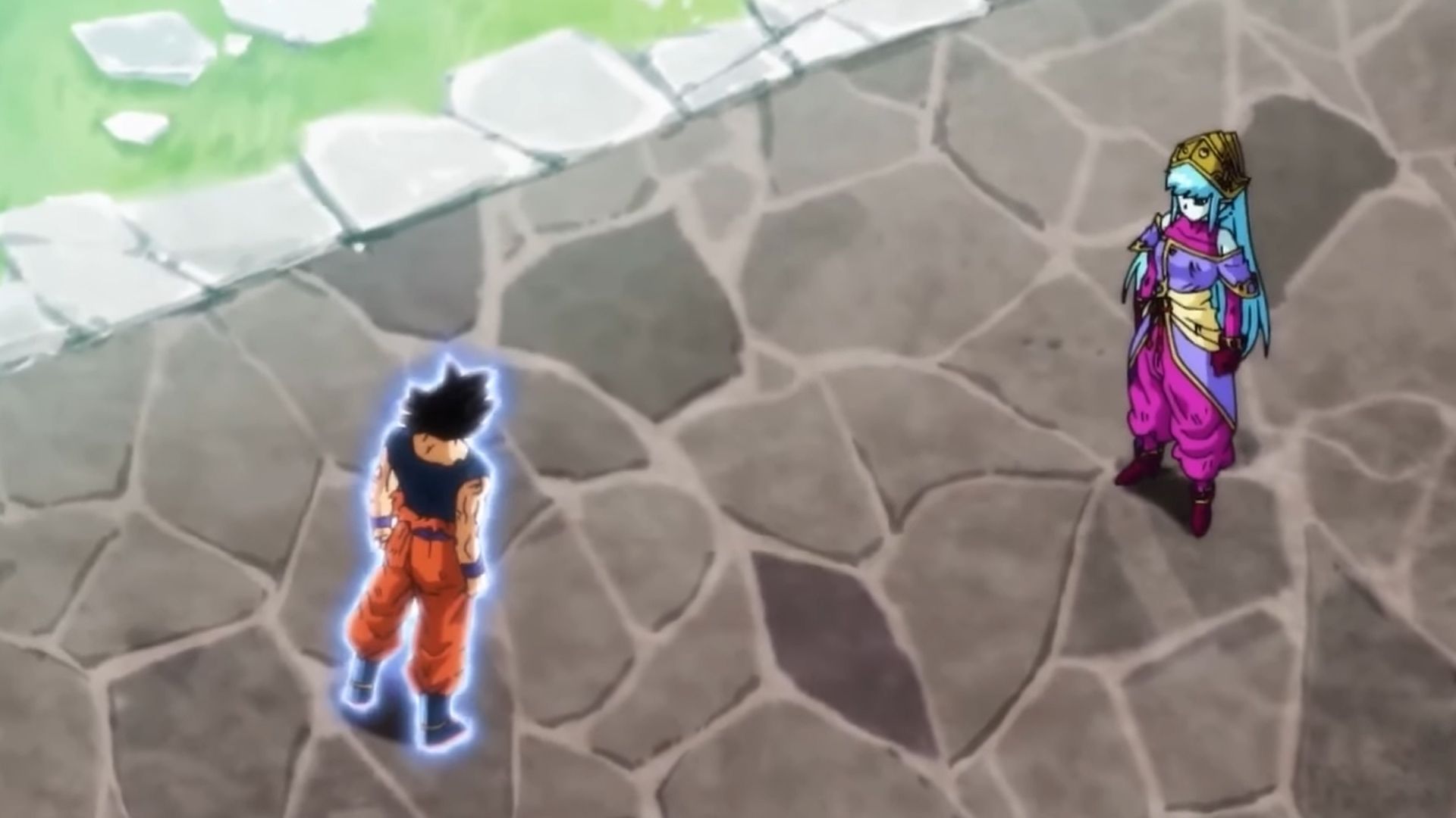 super dragon ball heroes anime aeos vs goku episode 46 stare down