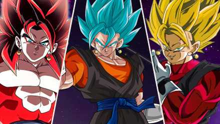 Super Saiyan 4 Xeno Vegito, Super Saiyan Blue CC Vegito and SSJ Xeno Vegito