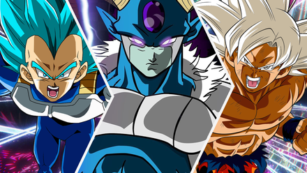 Super Saiyan Blue Vegeta, Moro, Completely Super Instinct Son Goku