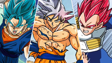 Super Saiyan Blue Vegit, Ultra Instinct Goku and Super Saiyan God Vegeta