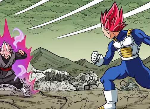 Super Saiyan Rose Goku Black vs Super Saiyan God Vegeta