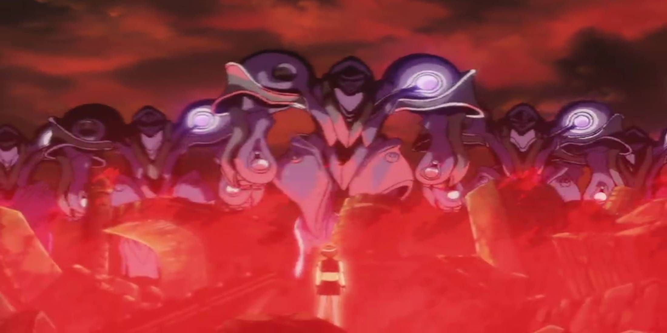 The Vision of Escaflowne Episode 1 Hitomi Kanzaki seeing the army of the Zaibach Empire in a vision