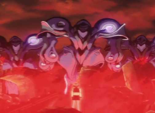 The Vision of Escaflowne Episode 1 Hitomi Kanzaki seeing the army of the Zaibach Empire in a vision