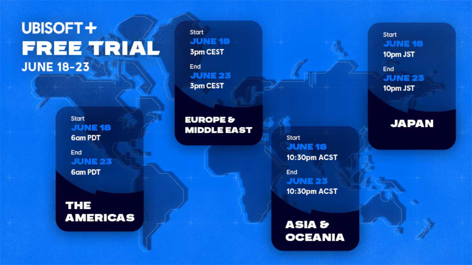June 2026 ubisoft+ premium free trial timetables.