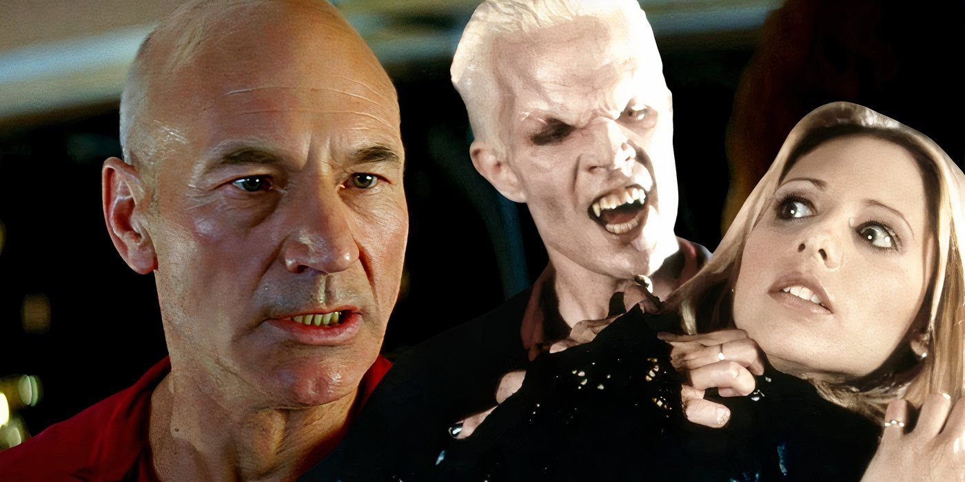 Combined image of Picard in Star Trek: TNG and Buffy and Spike in Buffy the Vampire Slayer