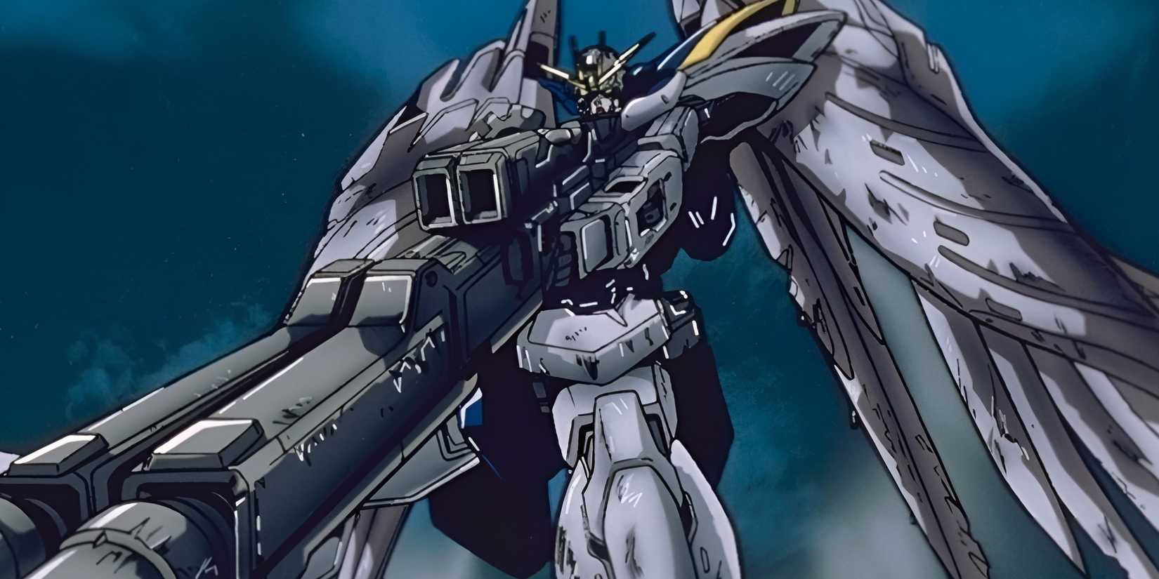 wing gundam zero preparing to attack