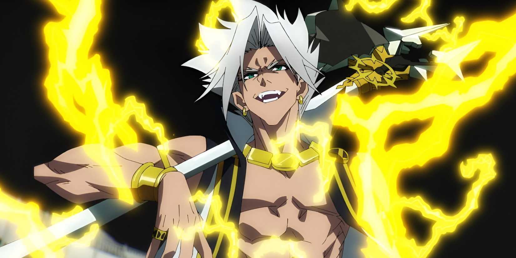 Rattan Staff and Geomzeo using lightning magic with a staff