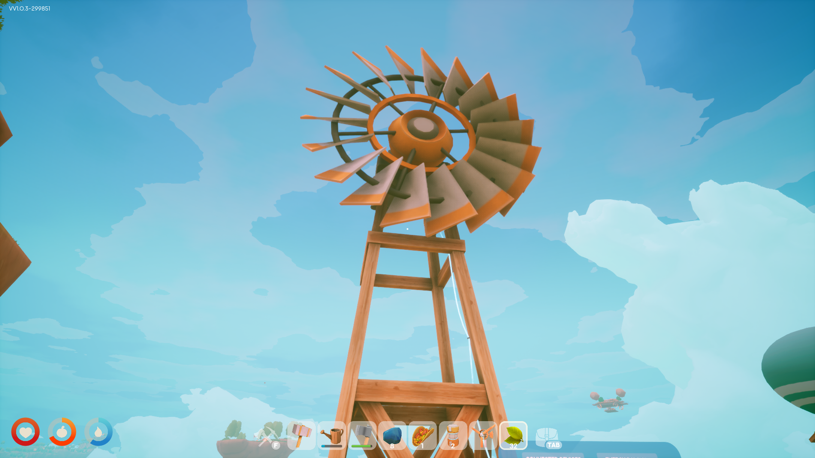 wooden windmill solarpunk