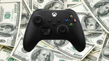 Xbox controller on money background