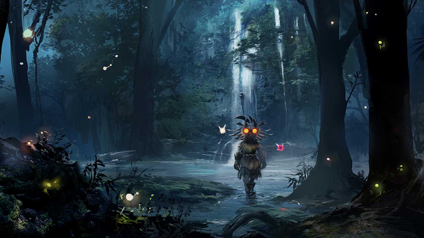 Zelda Majora's Mask Skull Child walking through the forest