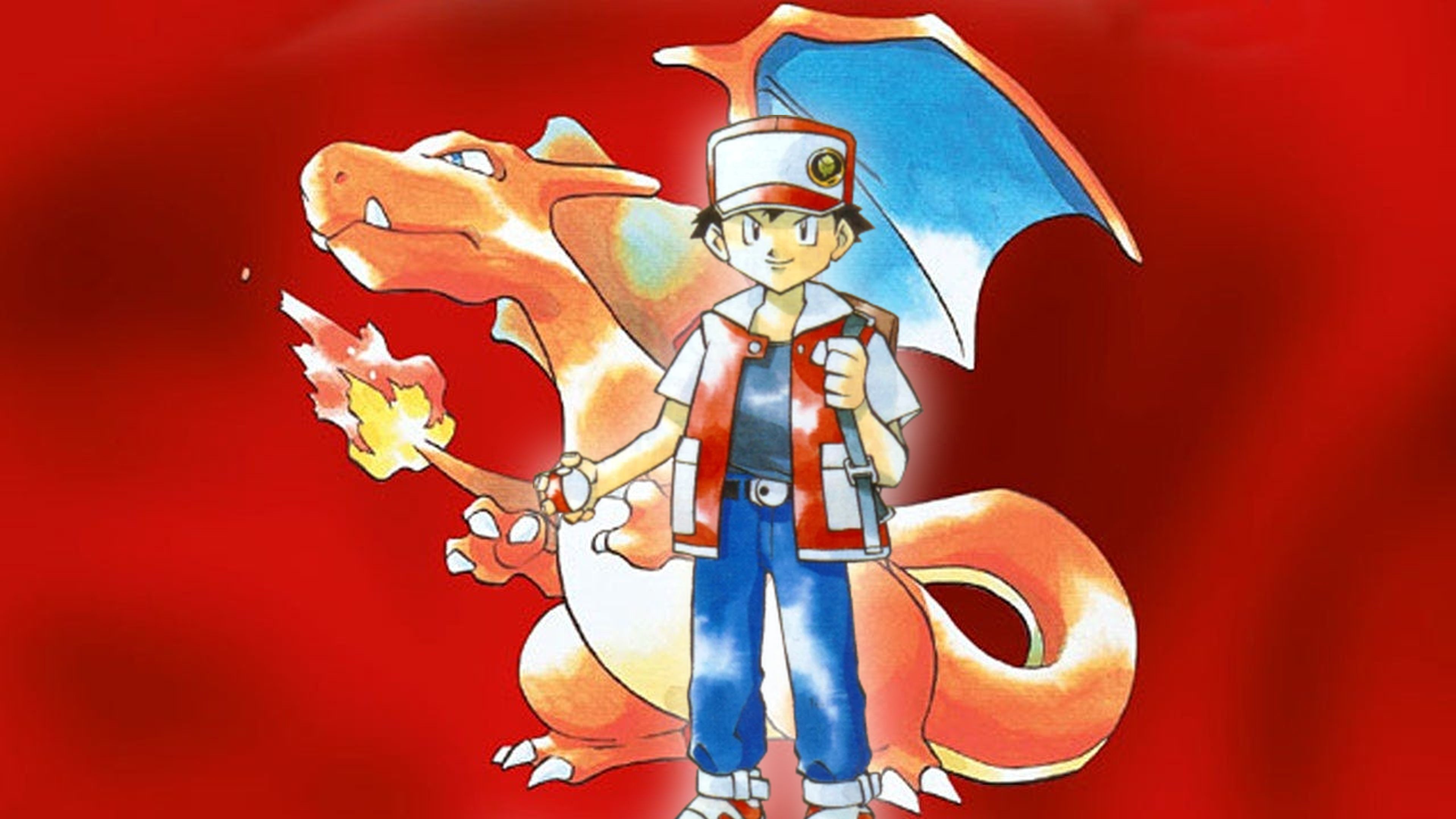 Pokemon's Red with Pokemon Red art in the background