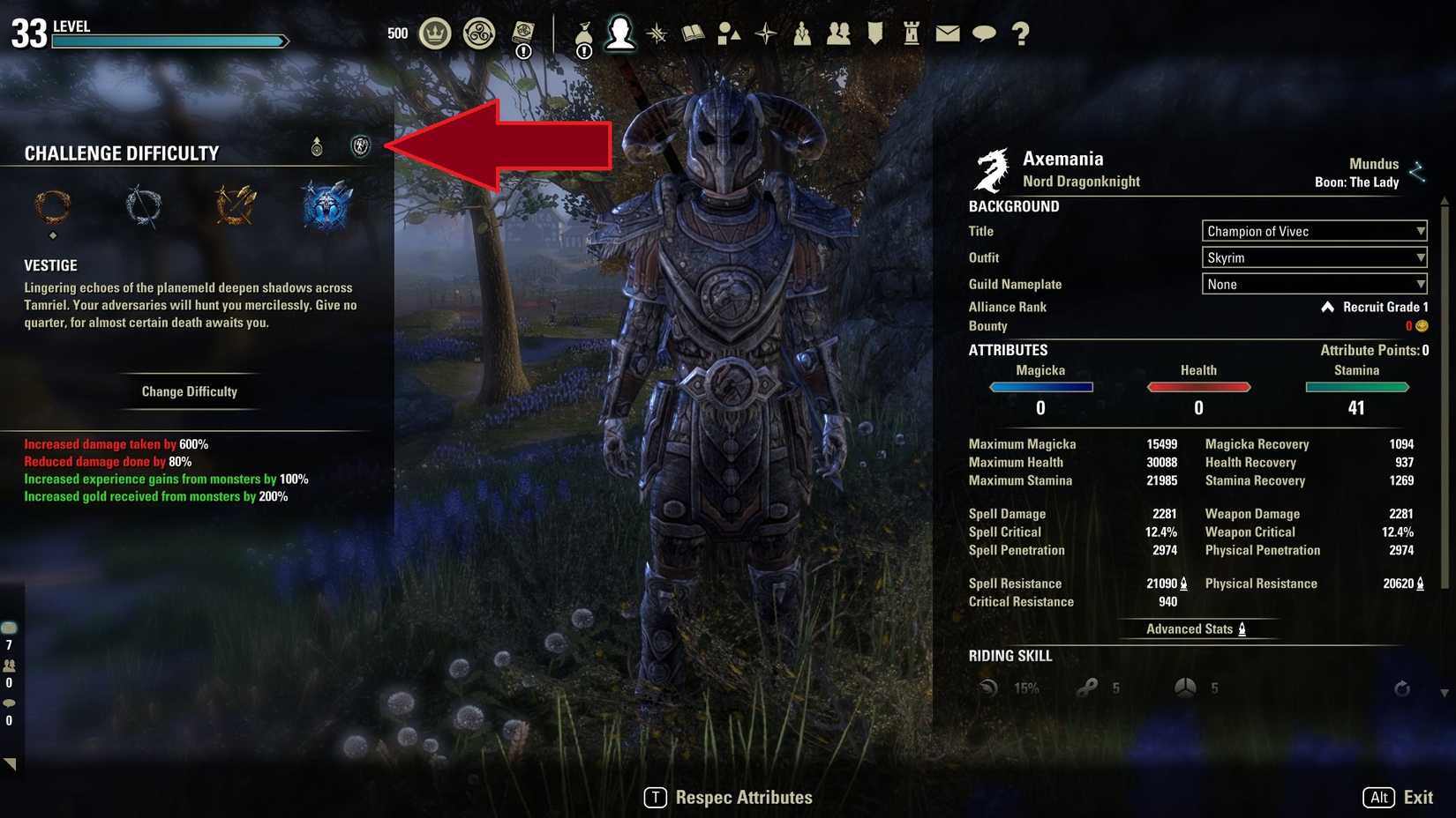 How to change ESO difficulty