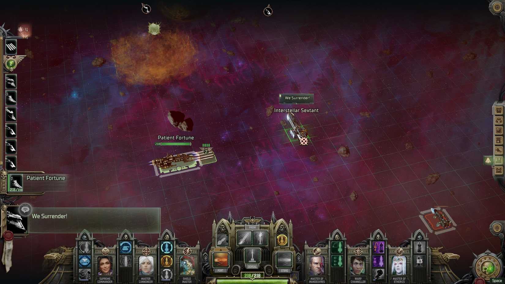 The Interstellar Sextant surrenders in Rogue Trader.
