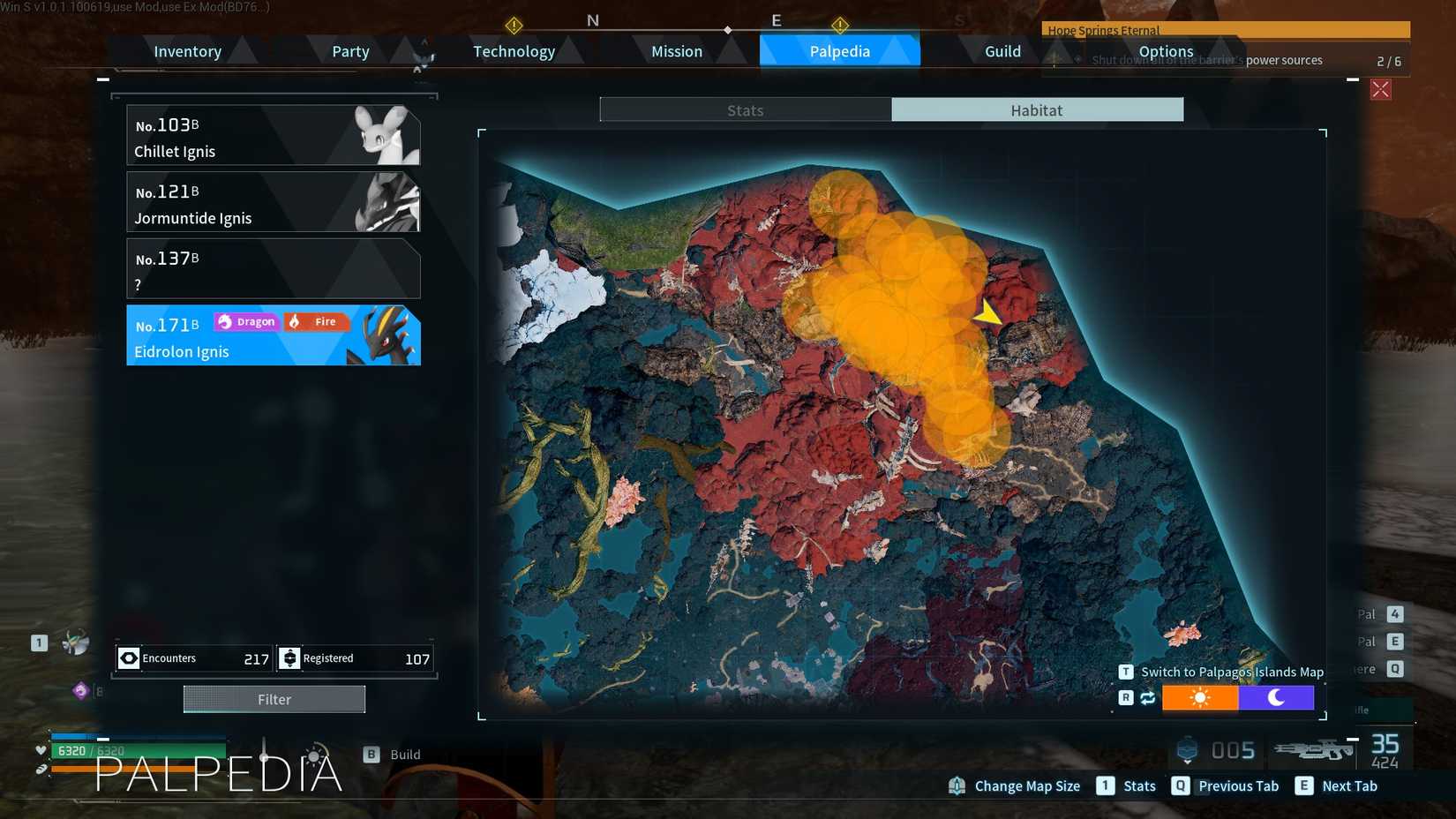 Palworld Eidrolon Ignis locations
