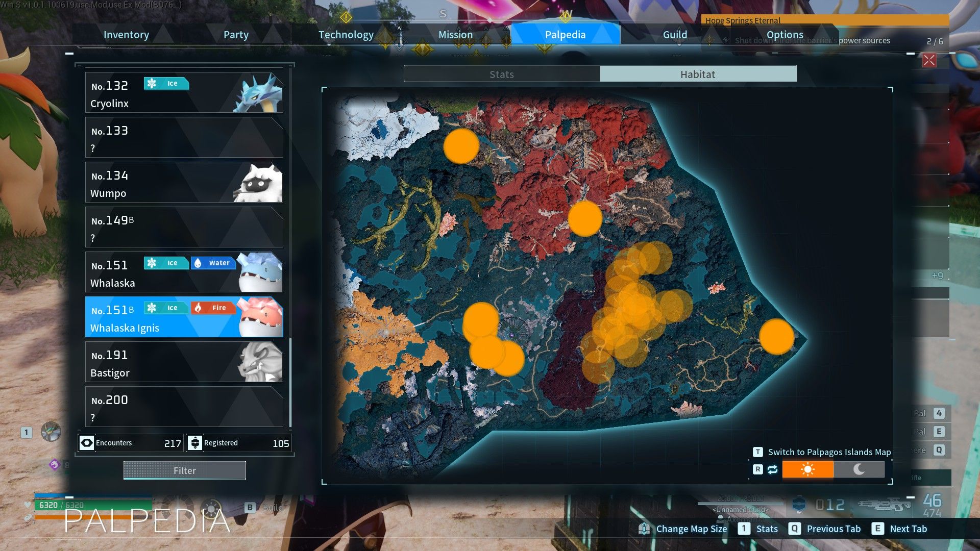 Palworld Whalaska Ignis map locations