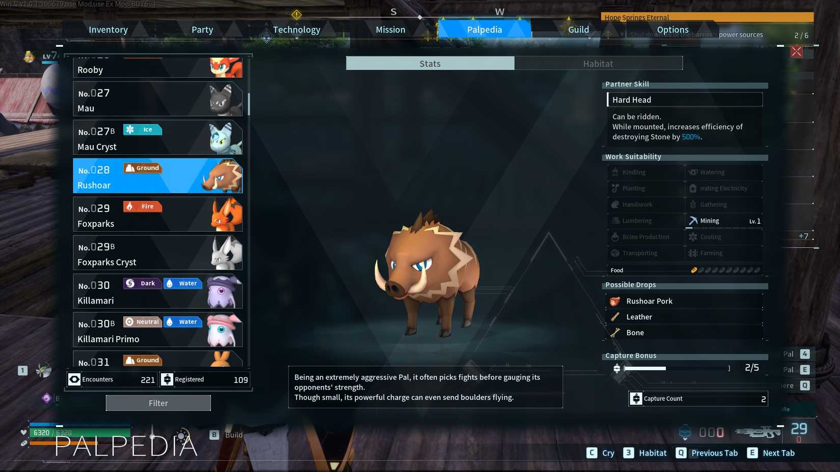 Palworld Rushoar Bone Drops