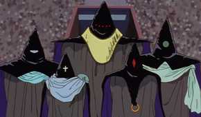 A group of mysterious fighters wearing cloaks join the tournament.