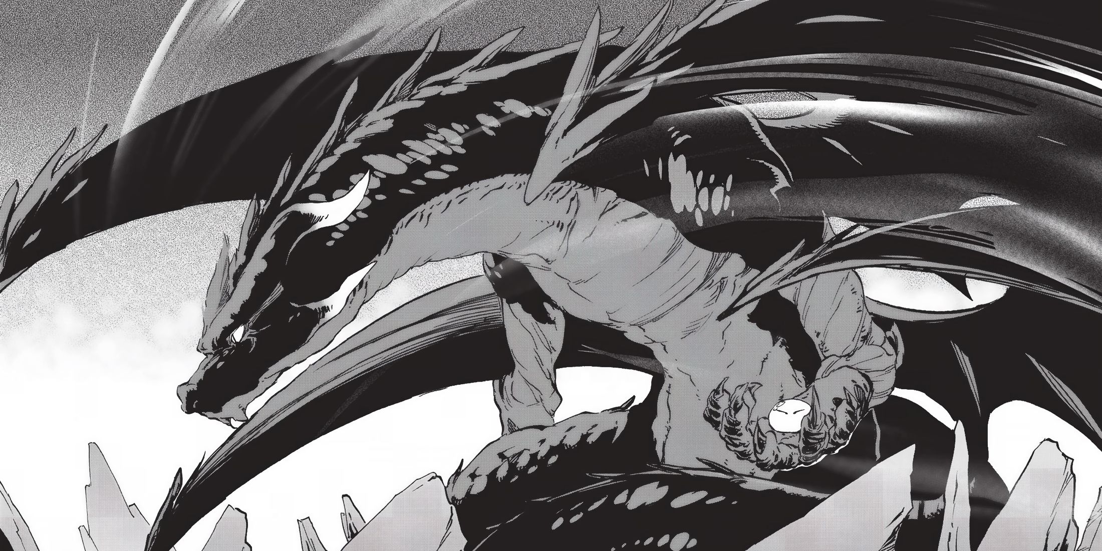 A True Dragon holding Rimuru during the first chapters of the manga.