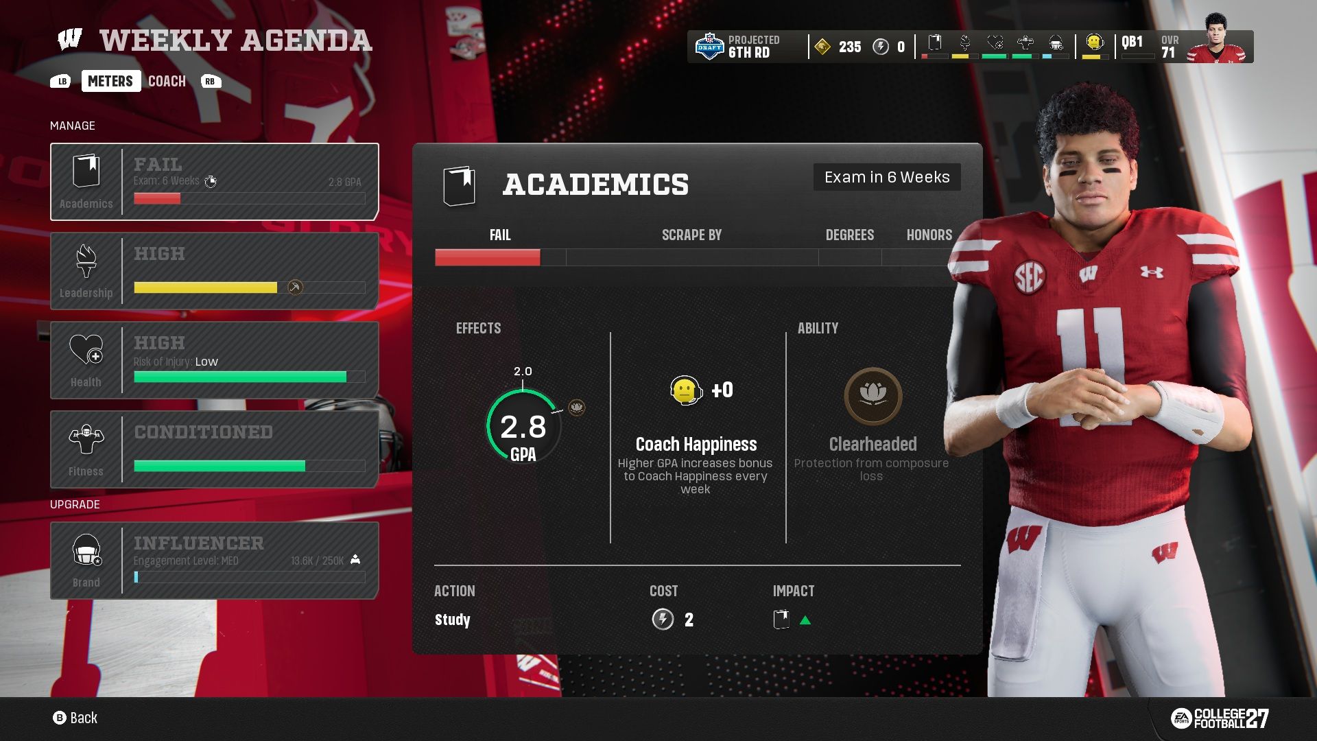 Academics Skill - College Football 27