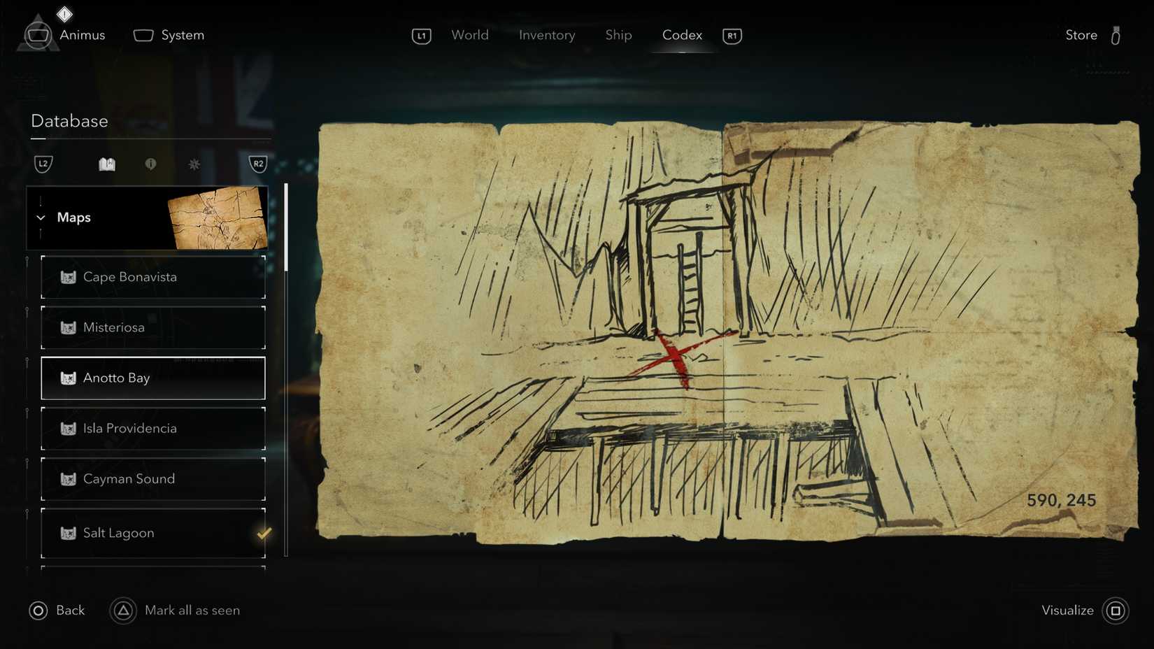 Anotto Bay Treasure Map Crimson Cloak AC Black Flag Resynced