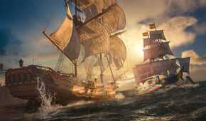 Two ships sail the seas in Asssassin's Creed Black Flag Resynced
