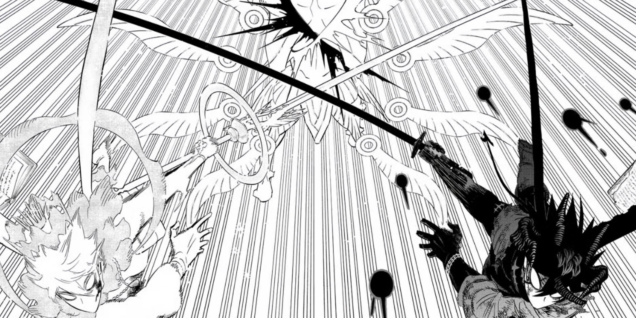 Asta and Yuno cut Lucius, defeating the villain once and for all.