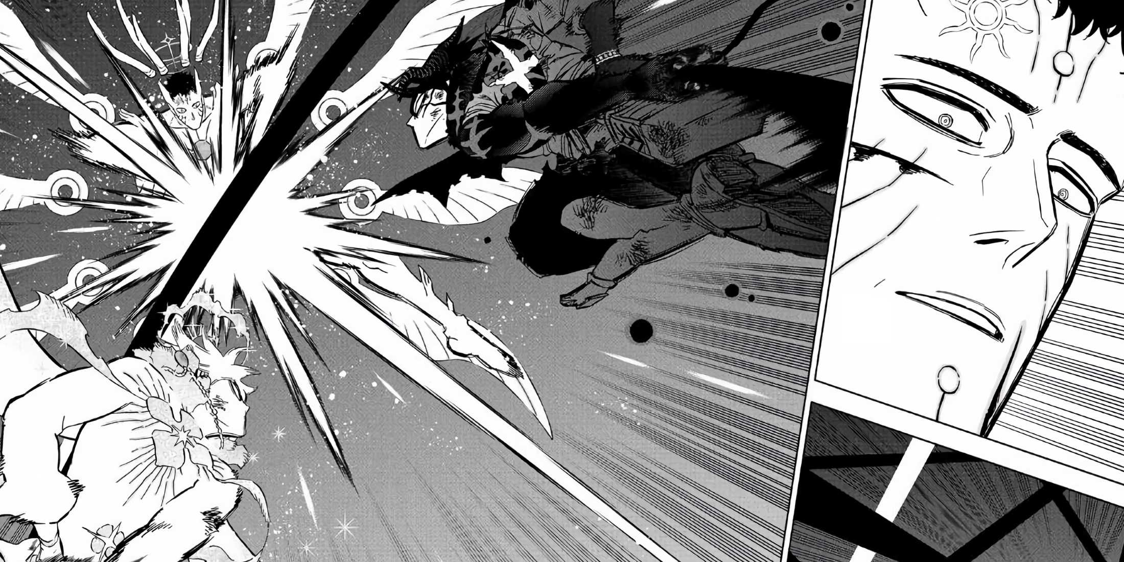 Asta and Yuno overcome Lucius' defenses and manage to reach the villain.