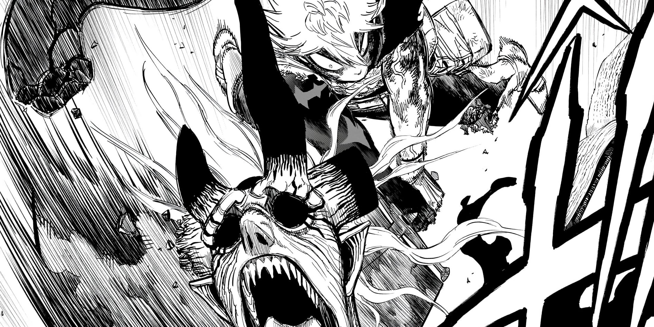 Asta cuts Lucifero in several parts during the end of the fight.